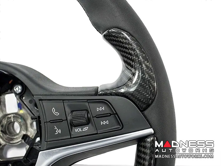 Alfa Romeo Giulia Steering Wheel Trim - Carbon Fiber - Thumb Grip Cover Set - Pre '20 Mdels